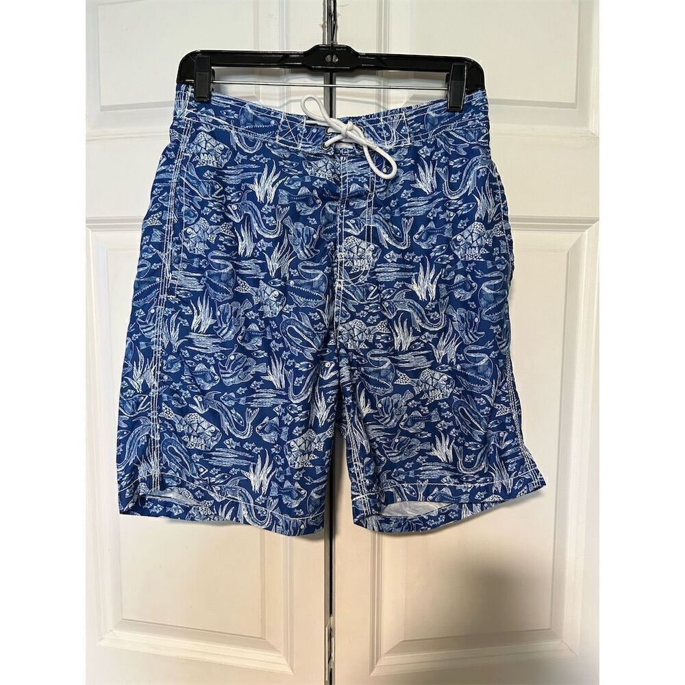 Trunks Men's Blue Wave Pattern Board Shorts Size S